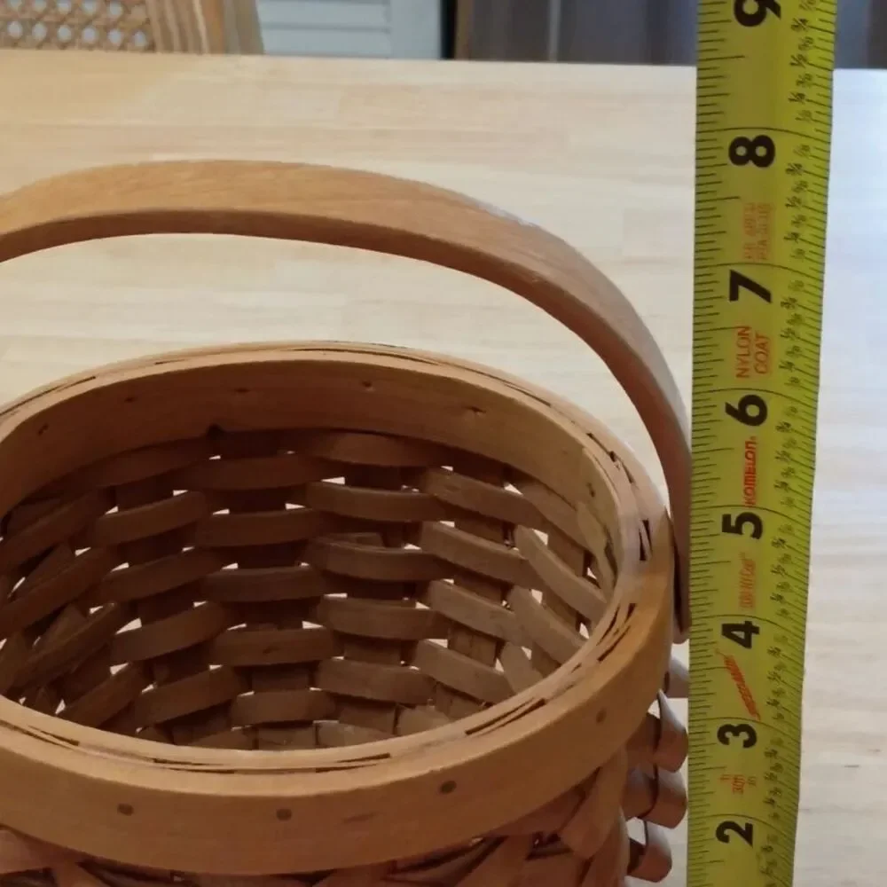 Vintage Woven Porcupine Curl Rustic Basket Swing Handle